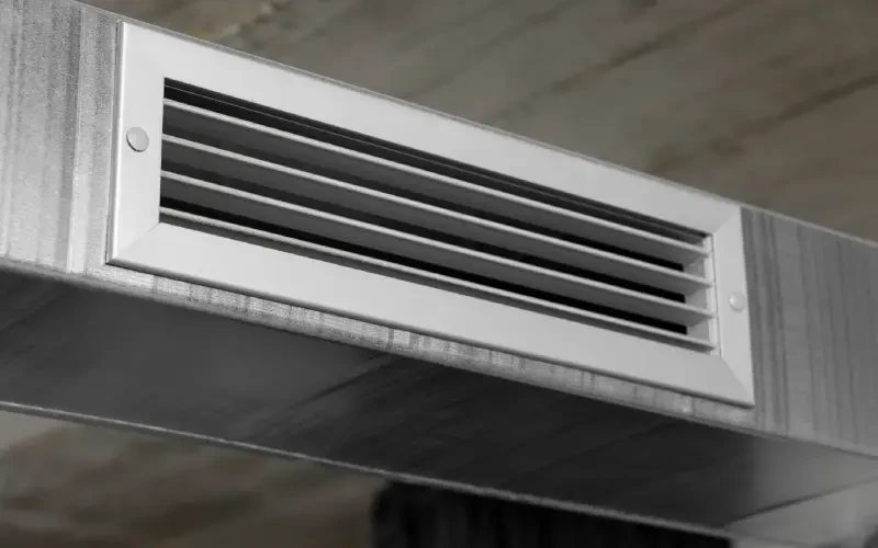 Ventilation grille showing one of the systems needed for a comfortable garage living space conversion