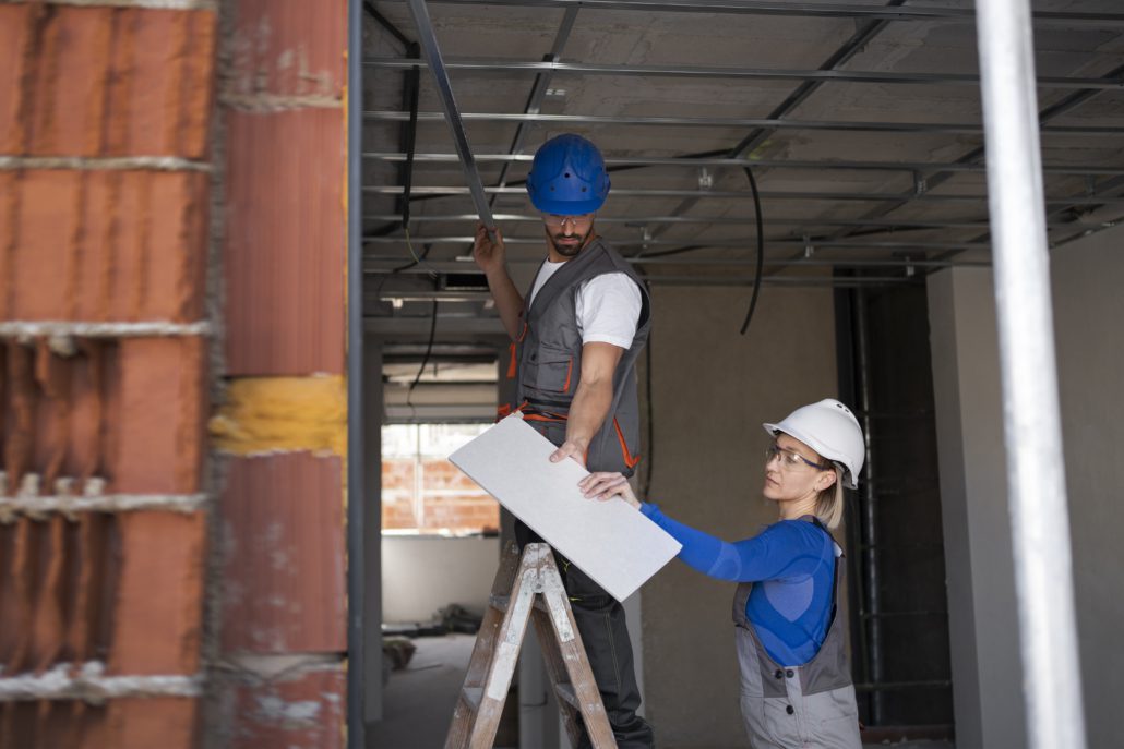 two people working
