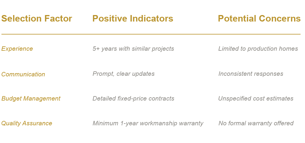 selection criteria